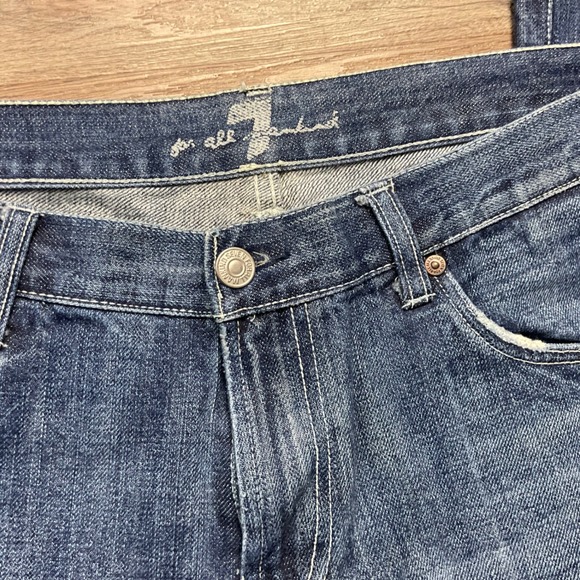 Vintage Y2K 7 For All Mankind A Pocket Bootcut Jeans Womens 34 Blue Classic Boho - Picture 6 of 10